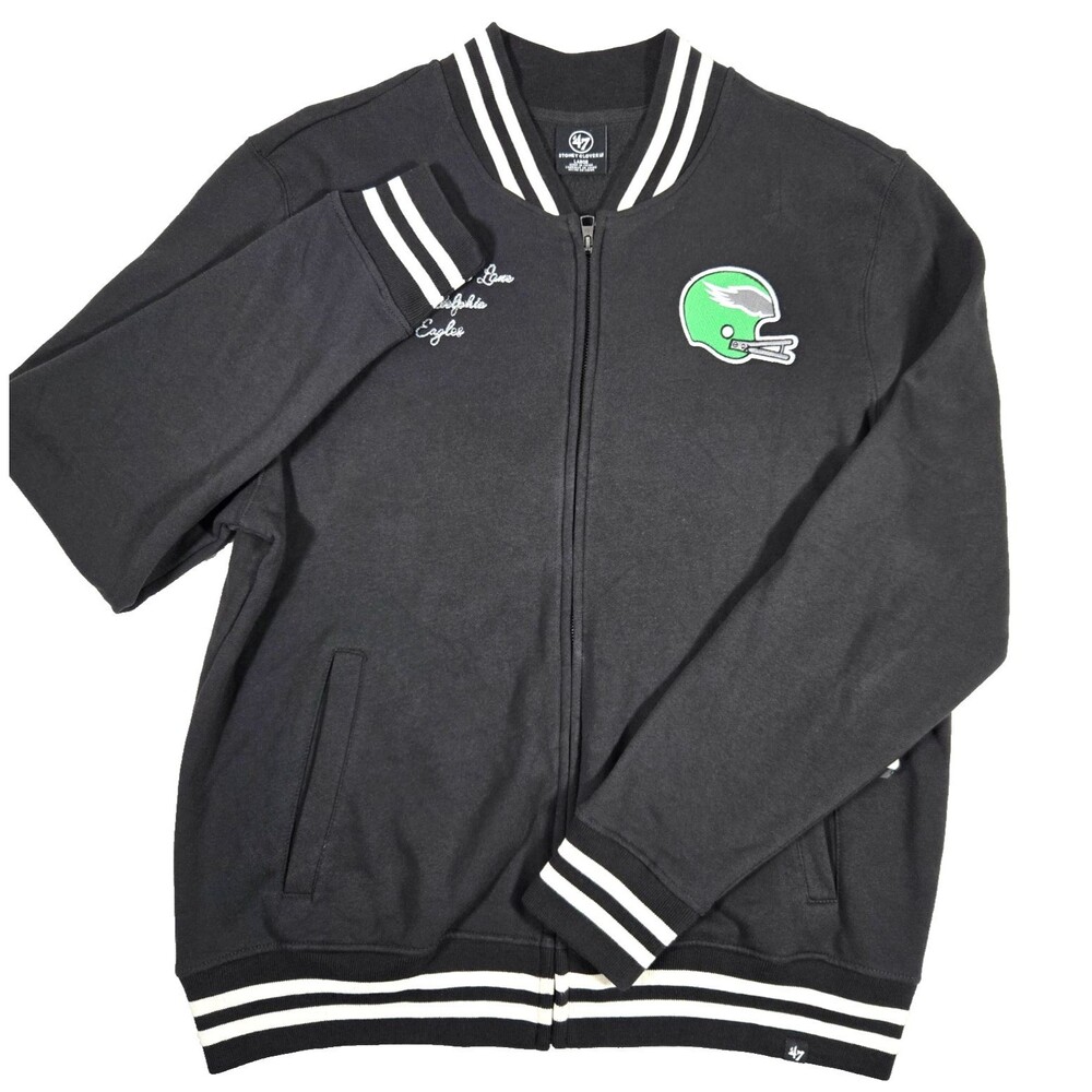 Stoney Clover Philadelphia Eagles NFL Varsity Jacket Full Zip Men's Large New